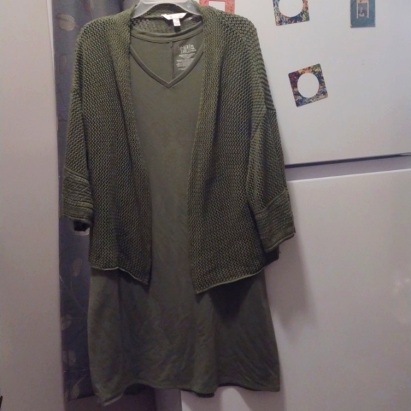 Women's Time and Tru dress with shawl. Bay leaf color size XL/XG(16-18). - Picture 2 of 8